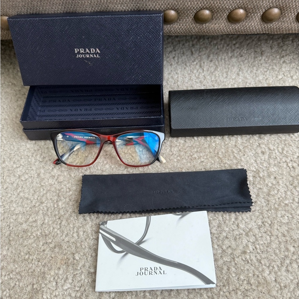 Prada Blue and Red Glasses Accessories